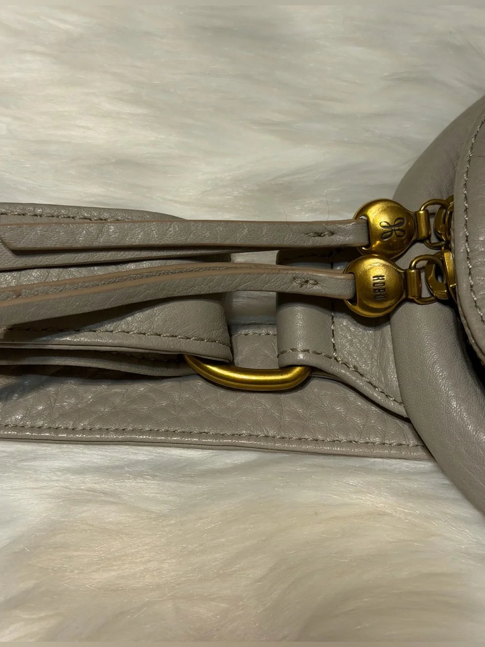 HOBO Fern Sling Taupe Pebbled Leather Crossbody - Picture 4 of 13